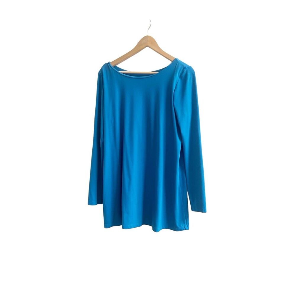 Susana Monaco Women’s Jersey Long Sleeve Teal Blue Size Small Minimalist Office